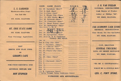 1937 38 Mt. Erie H.S. Basketball Schedule0002