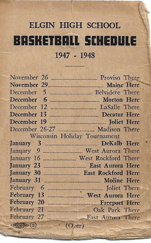 1947 48 Elgin H.S. Basketball Schedule0002