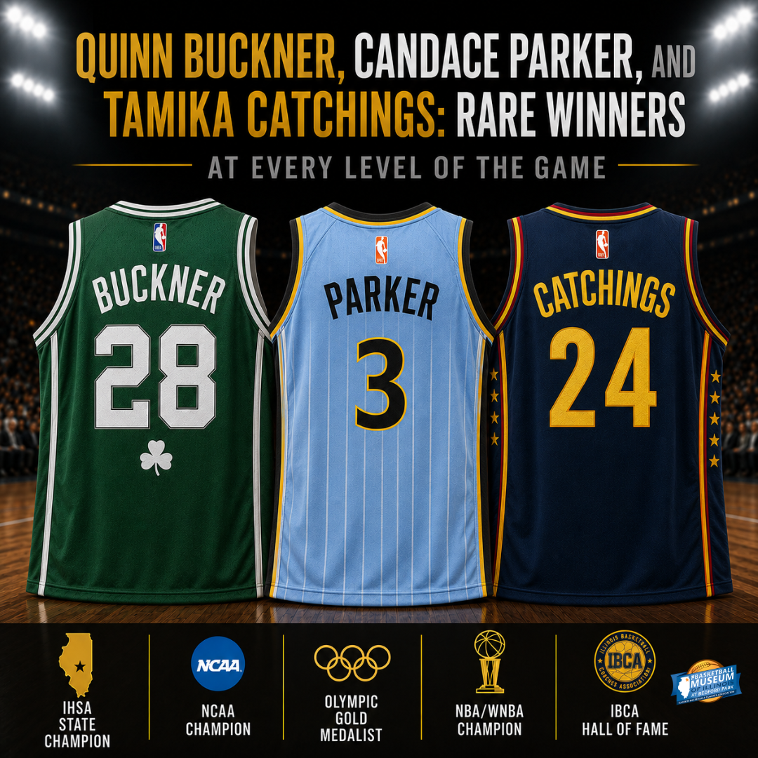 Professional Jersey examples of Quinn Buckner, Candace Parker, and Tamika Catchings
